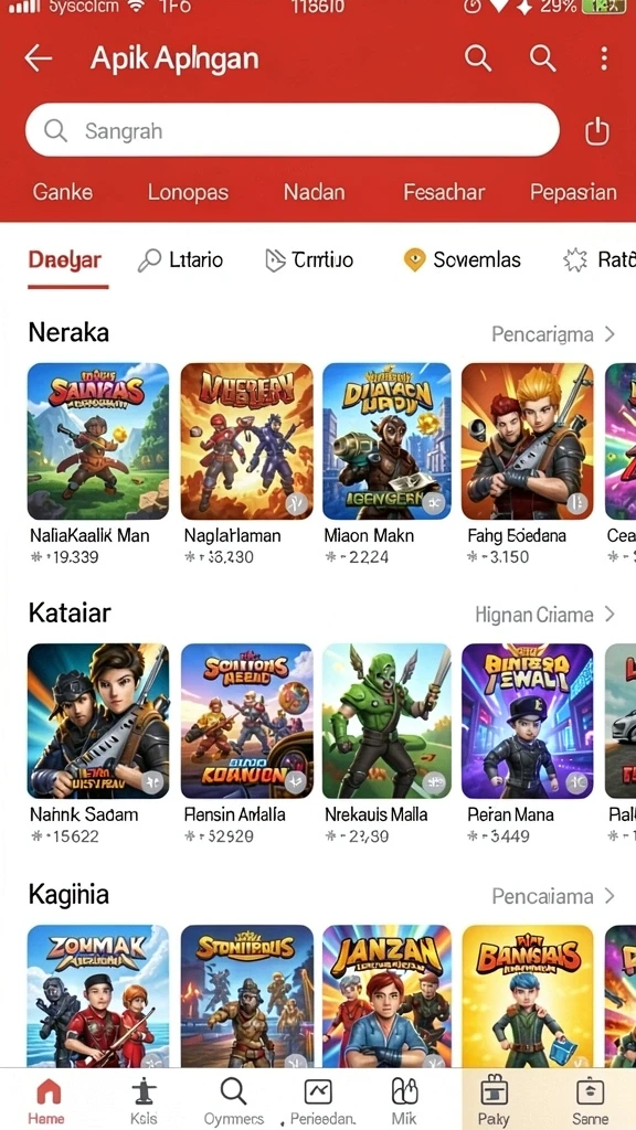 Beragam permainan yang tersedia untuk semua jenis pemain.