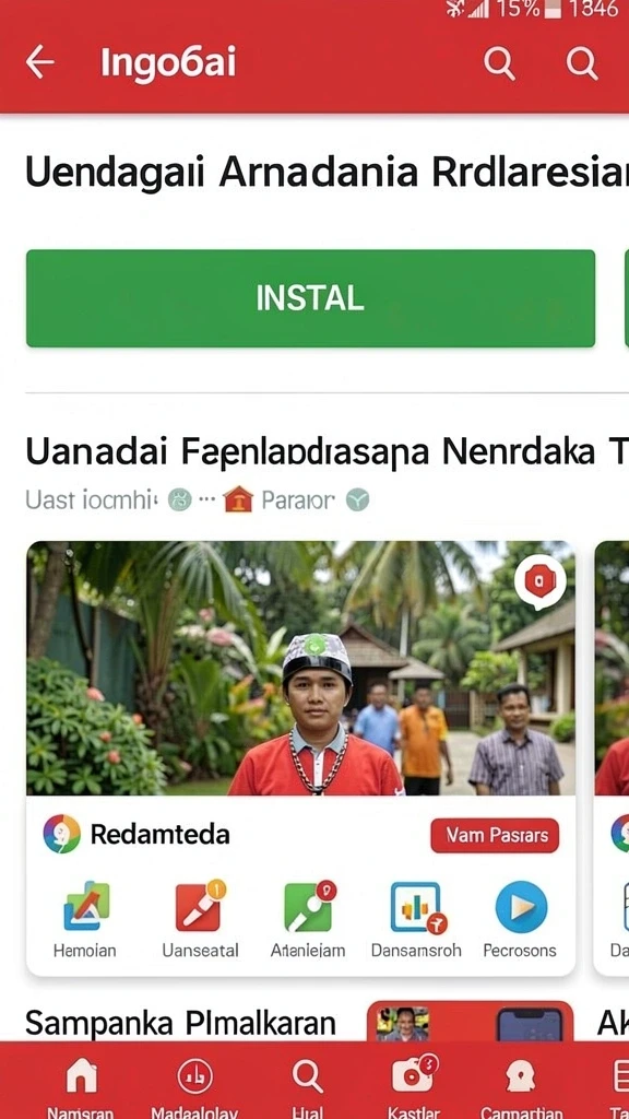 Tangkapan layar dari menu permainan yang penuh warna.