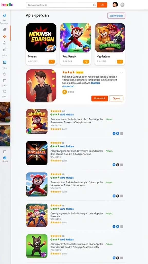 Tampilan menu antarmuka yang mudah dinavigasi.